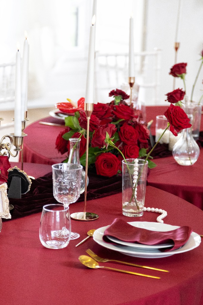 LM La Déco for Party - Art de la table verre cristal et roses